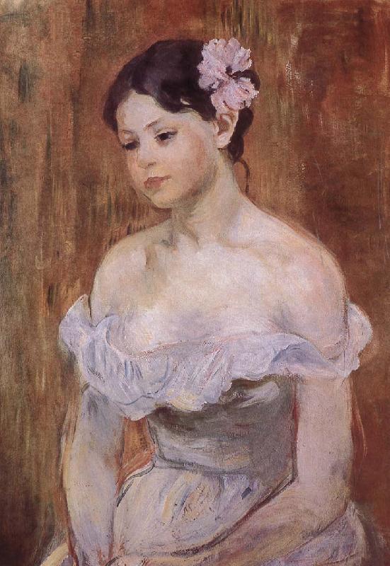 Berthe Morisot The girl wearing the fresh flowers oil painting image